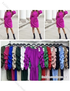 Šaty elegantný dlhý rukáv dámske nadrozmer (XL/2XL/3XL ONE SIZE) TALIANSKA MÓDA IMBM24016
