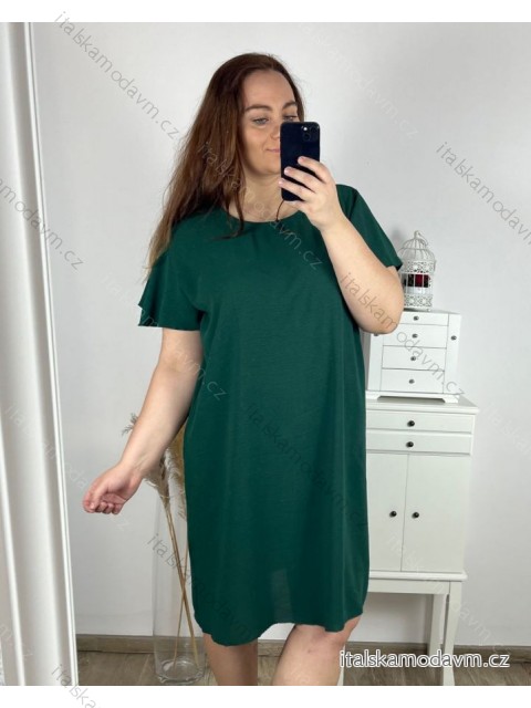 Šaty krátky rukáv dámske nadrozmer (3XL/4XL ONE SIZE) TALIANSKA MÓDA IMBM24025