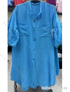Šaty košeľové dlhý rukáv dámske nadrozmer (XL/2XL ONE SIZE) TALIANSKA MÓDA IMWDI24003