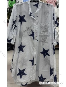 Šaty košeľové dlhý rukáv dámske nadrozmer (XL/2XL ONE SIZE) TALIANSKA MÓDA IMWDI24010