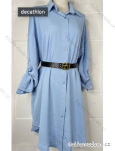 Šaty košeľové s opaskom dlhý rukáv dámske (S/M ONE SIZE) TALIANSKA MÓDA IMPBB24F20029