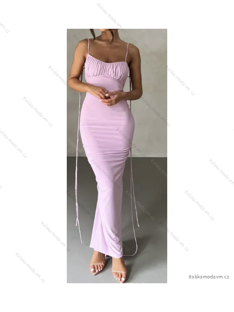 Šaty dlhé elegantné na ramienka dámske (S/M ONE SIZE) TALIANSKA MÓDA IMPBB24B24681