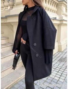 Kabát flaušový oversize dlhý rukáv dámsky (S/M/L ONE SIZE) TALIANSKA MÓDA IMWCJ24058