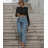 Croptop dlouhý rukáv dámský (S/M ONE SIZE) ITALSKÁ MÓDA IMPLS2420804