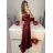 Šaty spoločenské dlhé na ramienka carmen dámske (S/M ONE SIZE) TALIANSKA MÓDA IMPBB23B23687