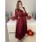 Šaty elegantní saténové dlouhý rukáv dámské (S/M.ONE SIZE) ITALSKÁ MÓDA IMM22HG3893/DU S/M tyrkysová