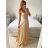 Šaty spoločenské dlhé na ramienka carmen dámske (S/M ONE SIZE) TALIANSKA MÓDA IMPBB23B23687/DUR Čierna S/M