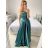 Šaty elegantní na ramínka dámské (S/M ONE SIZE) ITALSKÁ MÓDA IMPBB2380836bl/DU starorůžová S/M