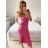 Šaty dlhé letné elegantné na ramienka dámske (S/M ONE SIZE) TALIANSKA MÓDA IMPBB23B23897/DU S / M tmavo červená
