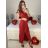 Šaty společenské dlouhé bez rukávu dámské (S/M ONE SIZE) ITALSKá MóDA IM424231701/DU S/M červená