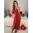 Šaty společenské dlouhé bez rukávu dámské (S/M ONE SIZE) ITALSKá MóDA IM424231701/DU S/M červená