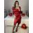 Šaty elegantní dlouhý rukáv dámské (S/M ONE SIZE) ITALSKá MODA IM323BORA