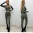 Souprava legíny dlouhé a croptop zip dlouhý rukáv dámská (S/M, M/L ) ITALSKÁ MÓDA TMLLM24LINDA