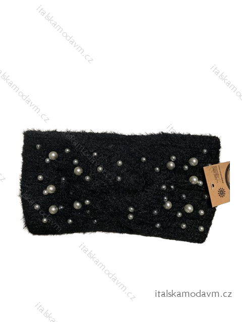 Čelenka pletená zimní dámská (ONE SIZE) SANDROU SAN21PERLA/DR Černá ONE SIZE