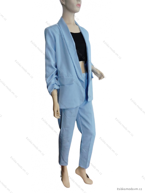 Súprava elegantné sako nohavice dámska (M/L) TALIANSKA MÓDA IMWKK24BEATT/DU -   svetlo modrá -   M / L