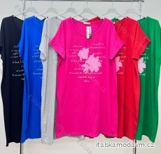 Šaty voľnočasové krátky rukáv dámske nadrozmer (2XL/3XL ONE SIZE) TALIANSKA MóDA IM424125