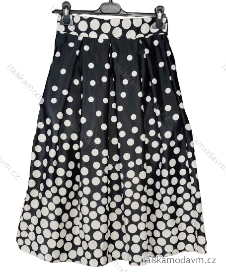 Sukně středně dlouhá dámská (S/M ONE SIZE) ITALSKÁ MÓDA IMM23M3154-3/DU - Černá - S/M