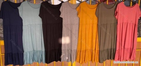 Šaty oversize krátky rukáv dámske (XL / 2XL ONE SIZE) TALIANSKÁ MÓDA IMD21631