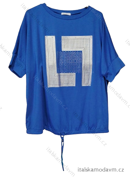 Tunika zaväzovaním krátky rukáv dámska nadrozmer (2XL/3XL ONE SIZE) TALIANSKA MÓDA IMD224361/DR