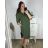 Šaty košeľové 3/4 dlhý rukáv dámske nadrozmer (XL/2XL ONE SIZE) TALIANSKA MÓDA IM424075
