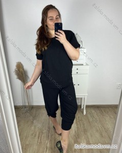 Souprava oversize tričko krátký rukáv a kalhoty dámská nadrozměr (M/L/XLONE SIZE) TALIANSKA MÓDA IMD24KLASA/DR