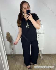 Souprava s řetízkem oversize kalhoty a tričko s krátkým dámská nadrozměr (M/L/XL ONE SIZE) TALIANSKA MÓDA IMC24KLAIDA/DR