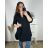 Tunika prodloužená košilová dlouhý rukáv mušelín dámské nadrozměr (XL/2XL ONE SIZE) ITALSKÁ MÓDA IMC24008/DR zelená limetková
