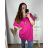 Tunika s přívěškem krátký rukáv dámská nadrozměr (6XL/7XL ONE SIZE) ITALSKÁ MÓDA IMBM24017/DR 6XL/7XL tmavě růžová