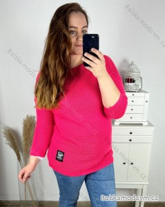 Šaty pletené predĺžený dlhý rukáv dámske nadrozměr (2XL/3XL ONE SIZE) TALIANSKÁ MÓDA IM4212261