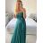 Šaty dlhé elegantné na ramínka dámske (S/M ONE SIZE) TALIANSKA MÓDA IM423ISABEL/DU