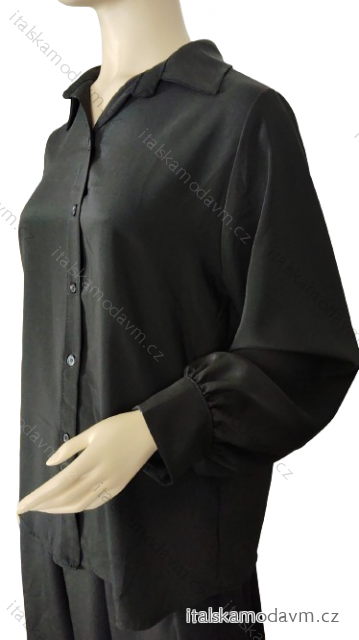 Košeľa elegantní dlhý rukáv dámska (M/L ONE SIZE) TALIANSKA MODA IM724004/DUR -   čierna
 -   M / L