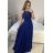 Šaty elegantné spoločenské dlhé na ramienka dámske (S/M ONE SIZE) TALIANSKA MóDA IMM2218806/DU -   červená -   S / M