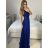Šaty elegantné spoločenské dlhé na ramienka dámske (S/M ONE SIZE) TALIANSKA MóDA IMM2218806/DU -   červená -   S / M