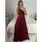 Šaty elegantné spoločenské dlhé na ramienka dámske (S/M ONE SIZE) TALIANSKA MóDA IMM2218806/DU -   červená -   S / M