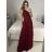 Šaty elegantné spoločenské dlhé na ramienka dámske (S/M ONE SIZE) TALIANSKA MóDA IMM2218806/DU -   červená -   S / M