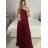 Šaty elegantné spoločenské dlhé na ramienka dámske (S/M ONE SIZE) TALIANSKA MóDA IMM2218806/DU -   červená -   S / M