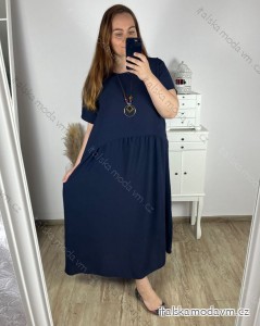 Šaty s príveskom krátky rukáv dámske nadrozmer (3XL/4XL ONE SIZE) TALIANSKA MÓDA IMWQ24085/DUR