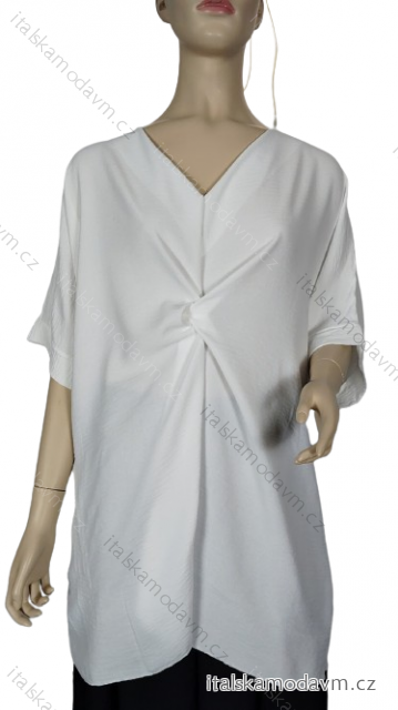 Tunika prosloužená  krátký rukáv dámská nadrozměr (XL/2XL/3XL ONE SIZE) ITALSKá MODA IM324ALFA/DU -   bílá -   XL/2XL