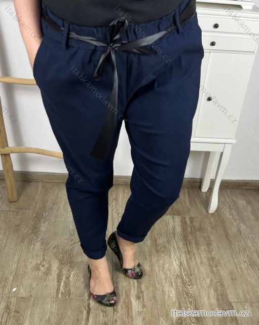 Nohavice strečové dámske nadrozmer (2XL/3XL ONE SIZE) TALIANSKA MóDA IM424048/DR 2XL/3XL tmavo modrá