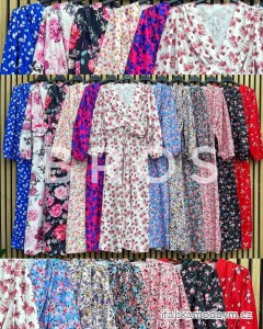 Šaty letné šifónové dlhý rukáv dámske kvetované (S/M ONE SIZE) TALIANSKA MÓDA IMWGB232728