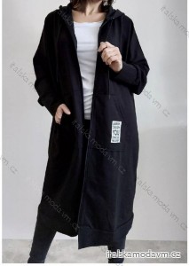 Mikina predĺžená na zips s kapucňou dlhý rukáv dámska nadrozmer (XL/2XL ONE SIZE) TALIANSKA MÓDA IMD24041