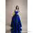 Šaty dlhé elegantné spoločenské na ramienka dámske (SL) FRANCÚZSKA MÓDA FMPEL24DORIANE-1 modrá M