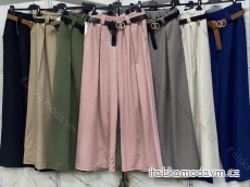 Nohavice dlhé elegantné oversize s opaskom dámske (2XL/3XL ONE SIZE) TALIANSKA MÓDA IMC24150