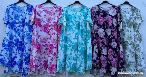 Šaty letné krátky rukáv dámske (S/M/L/XL ONE SIZE) TALIANSKA MÓDA IMD24050