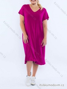 Šaty oversize krátky rukáv dámske nadrozmer (XL/2XL/3XL/4XL ONE SIZE) TALIANSKA MÓDA IMD24056
