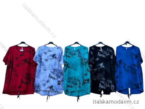 Šaty oversize krátky rukáv dámske nadrozmer (4XL/5XL ONE SIZE) TALIANSKA MÓDA IMD24076