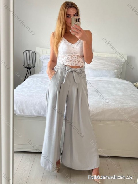 Nohavice dlhé dámske (S/M/L ONE SIZE) TALIANSKA MÓDA IMWAD24033/DU -   šedá -   M / L