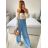 Nohavice dlhé oversize dámske (S/M/L ONE SIZE) TALIANSKA MODA IM32419112/DUR fuchsiová M/L
