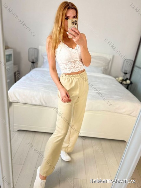 Kalhoty dlouhé dámské (S/M/L ONE SIZE) ITALSKá MODA IM324010/DU -   béžová -   M / L