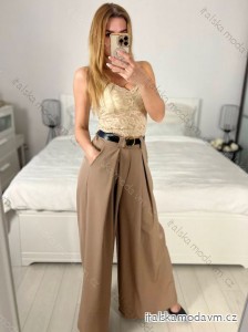 Nohavice dlhé oversize elegantné s opaskom dámske (S/M/L ONE SIZE) TALIANSKA MODA IM324060
